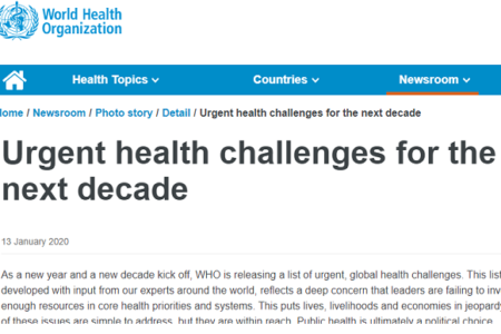 Urgent health challenges for the next decade